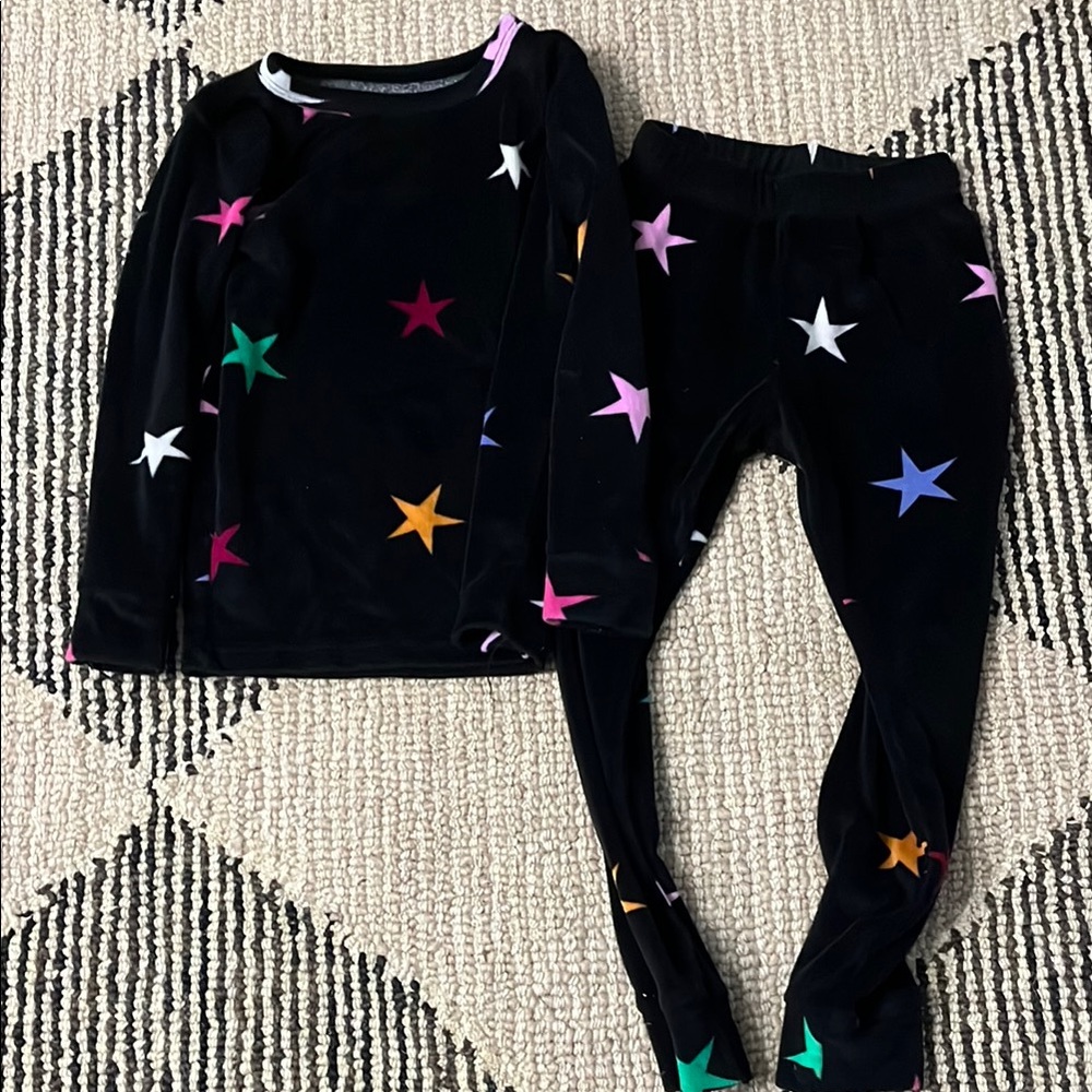 Black Star Print Pajama Set